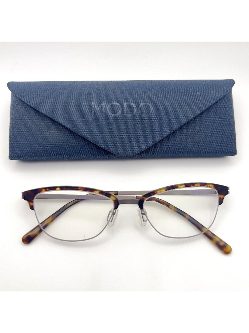 Modo 4061 TORT Eyeglass Frames Semi Half Brown Tortoise Titanium 49-17-140 Japan